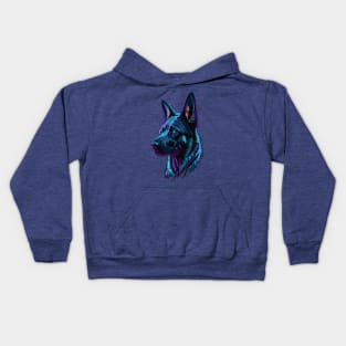 Retro Vintage German Shepard Design Kids Hoodie